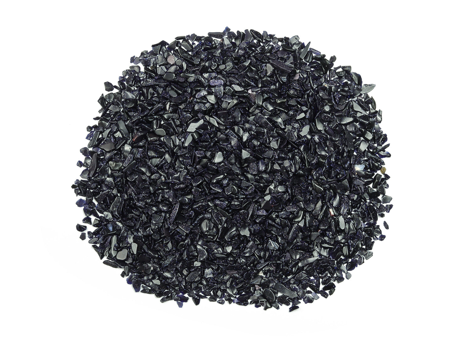 Chips de cristal de Goldstone azul - Piedra semipulida - A granel - 2-6 mm - CP1142