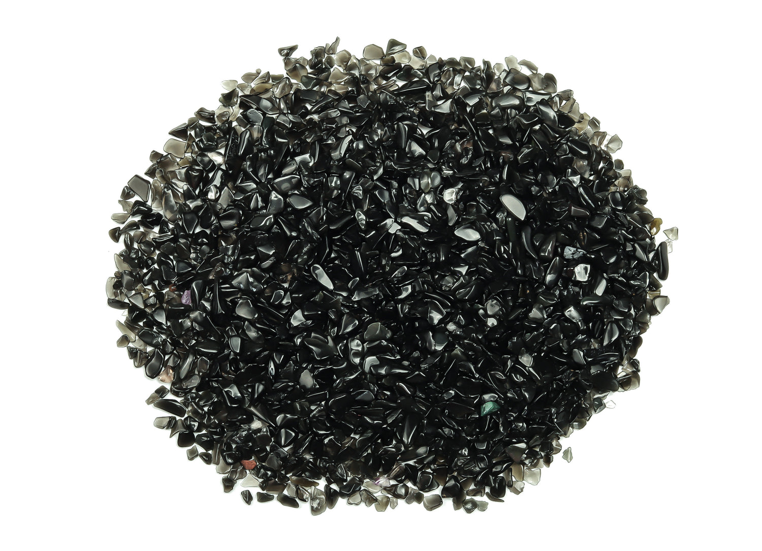 Virutas de Cristal de Obsidiana - Piedra Semipulida - A Granel - 2-6mm - CP1004