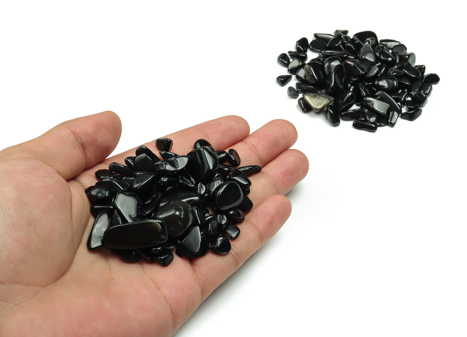Chips de Cristal de Obsidiana - Piedra Semipulida - A Granel - 7-12mm - CP1147