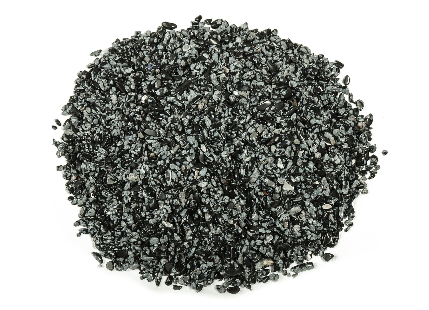 Virutas de cristal de obsidiana copo de nieve - Piedra semipulida - A granel - 2-6 mm - CP1023
