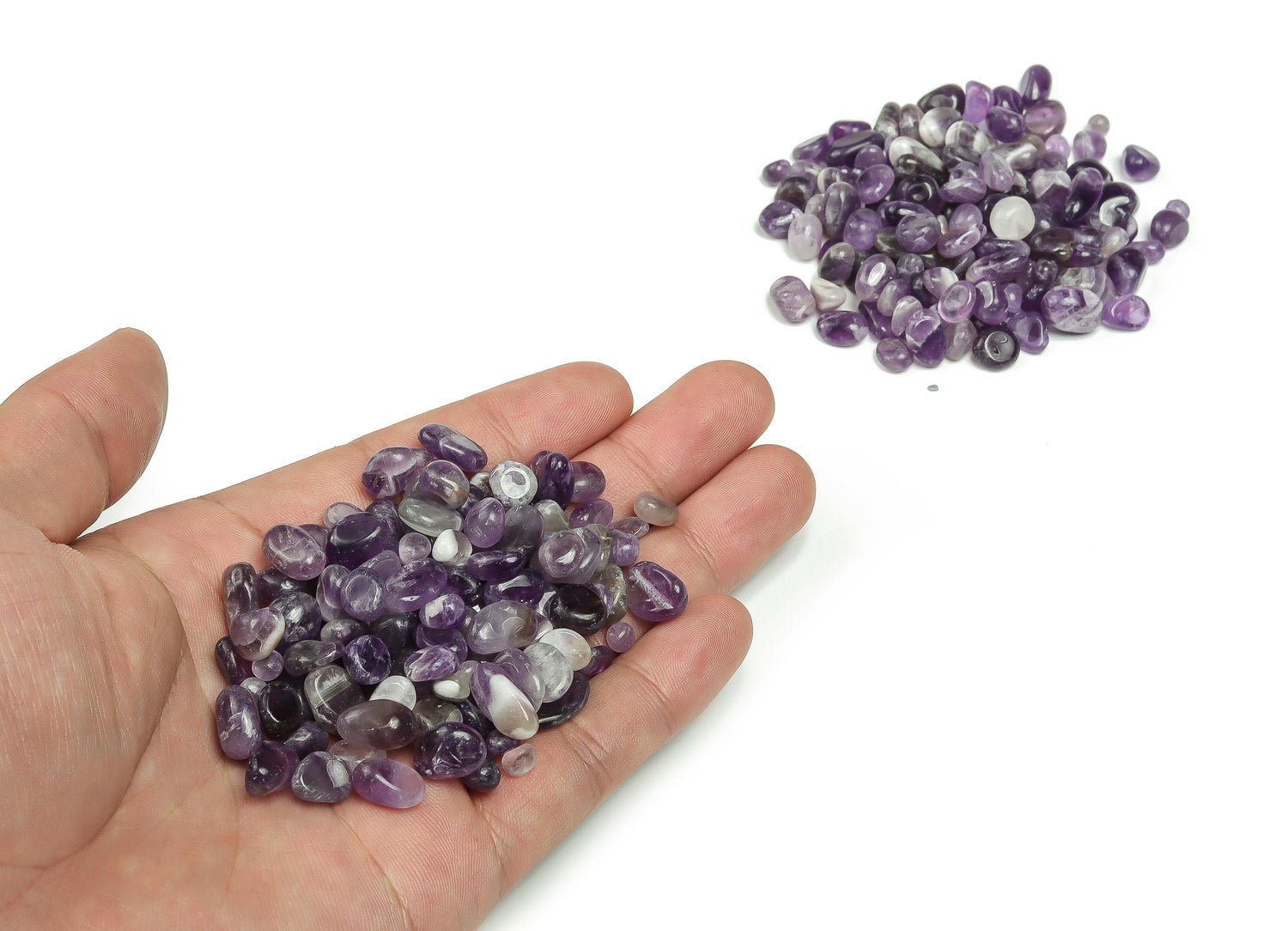 Amethyst Crystal Chips - Semi Tumbled Stone - Bulk - 7-12mm - CP1026