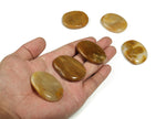 Orange aventurine flat gemstone slab from GemstoneGO, showcasing smooth polished surface and vibrant orange color.
