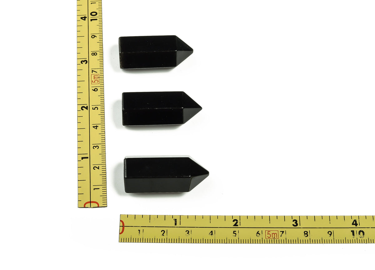 Obsidian Obelisk Tower Crystal, 35mm, gemstone with sharp edges and polished surface, from GemstoneGO.
