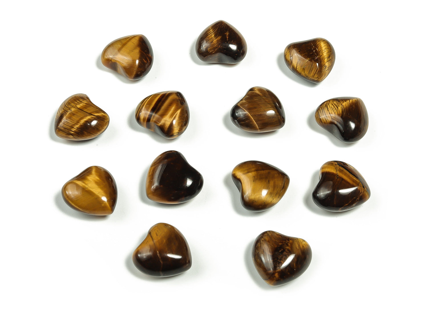 Tiger Eye Heart Gemstone - Puffy Heart Shaped - 15x15x9mm - HE1007
