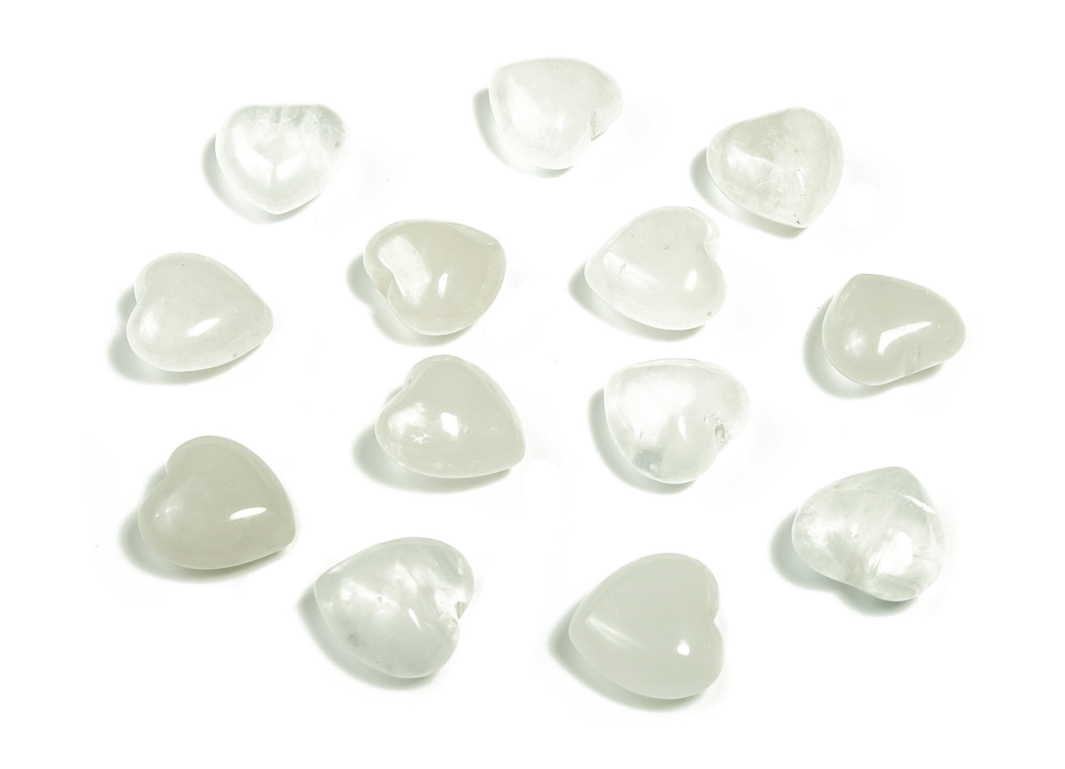 Clear Quartz Heart Gemstone - Puffy Heart Shaped - 15x15x9mm - HE1010