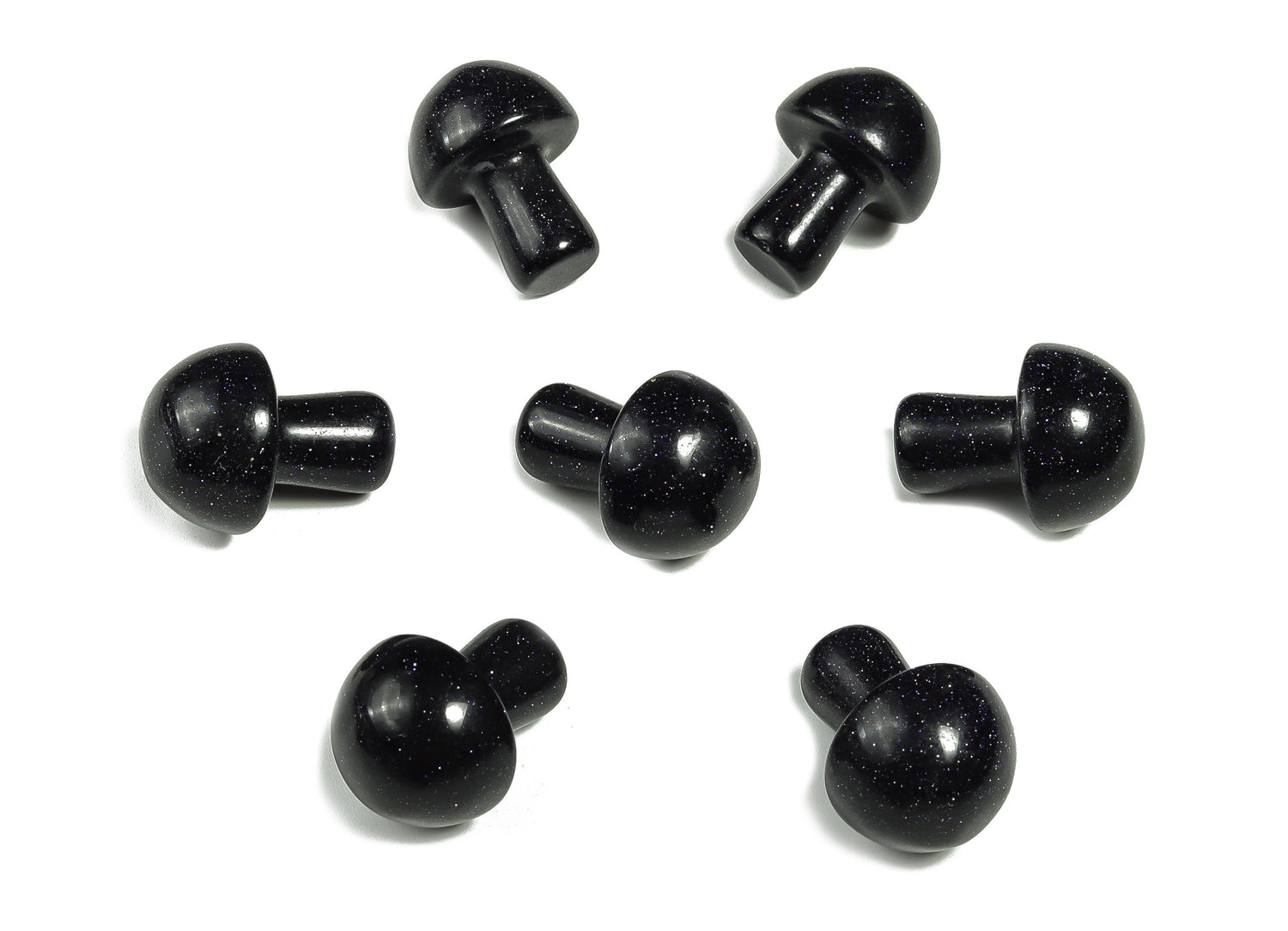 Gema tallada en forma de hongo de goldstone azul - 20 mm - MU1009