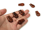 Mahogany Obsidian coffin-shaped crystal cabochon carving, 30mm gemstone with polished surface from GemstoneGO.