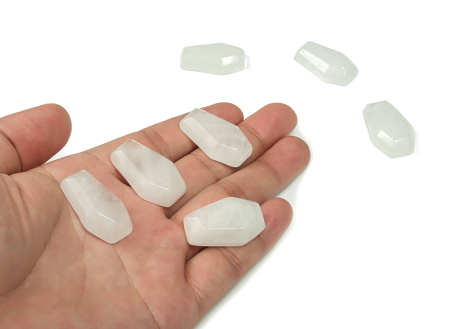 Clear Quartz Coffin Crystal - Cabochon - Crystal Carving - 30mm - CO1009