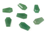 A 30mm aventurine coffin-shaped crystal cabochon with smooth polished surface from GemstoneGO, ideal for carving or jewelry making.