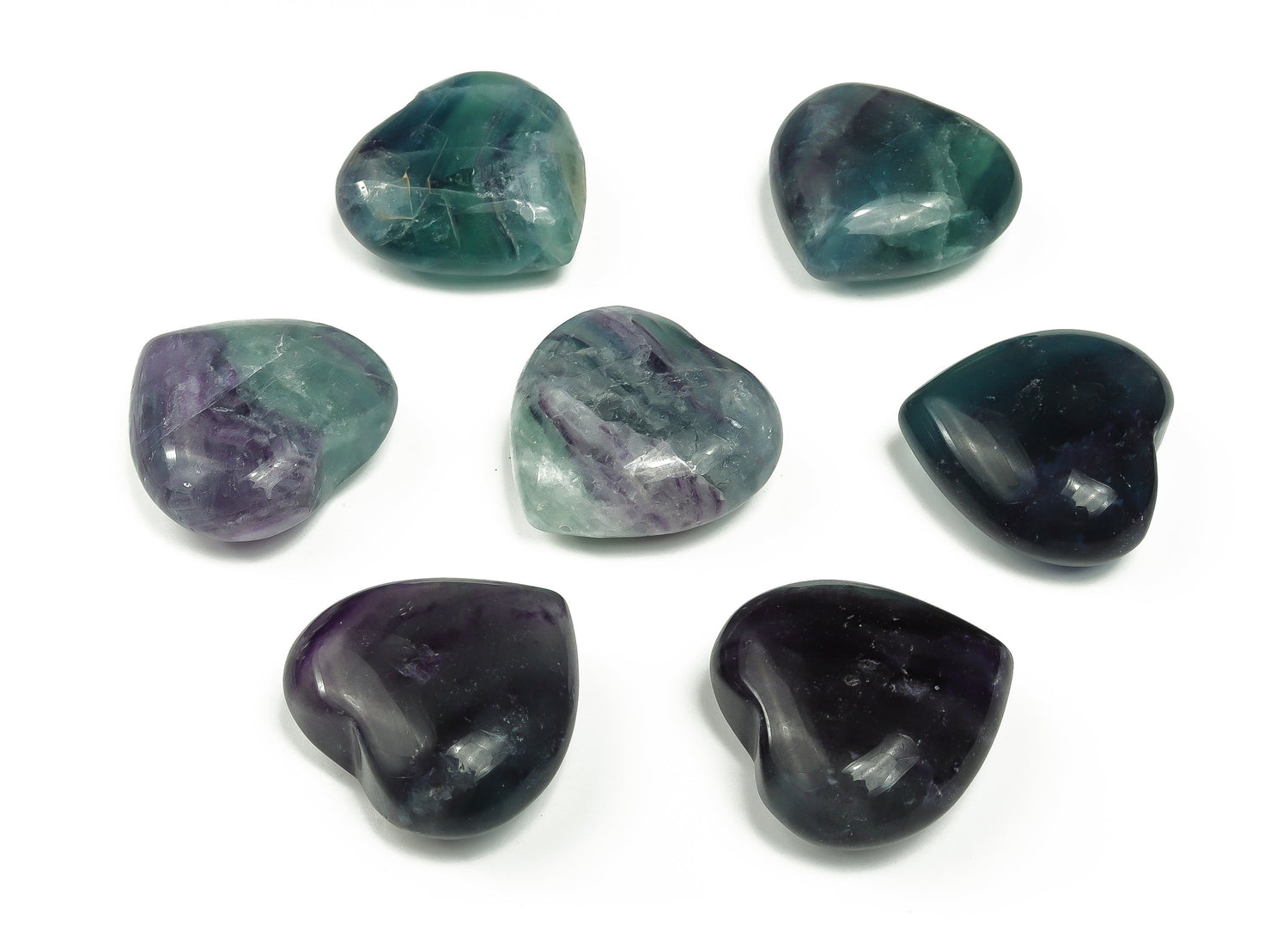 Fluorite Heart Gemstone - 40mm - HE1239
