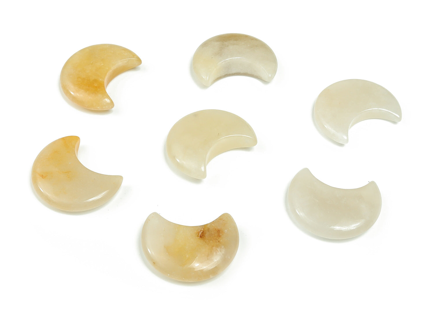 Yellow Jade Gemstone Moon - 30mm - MO1042