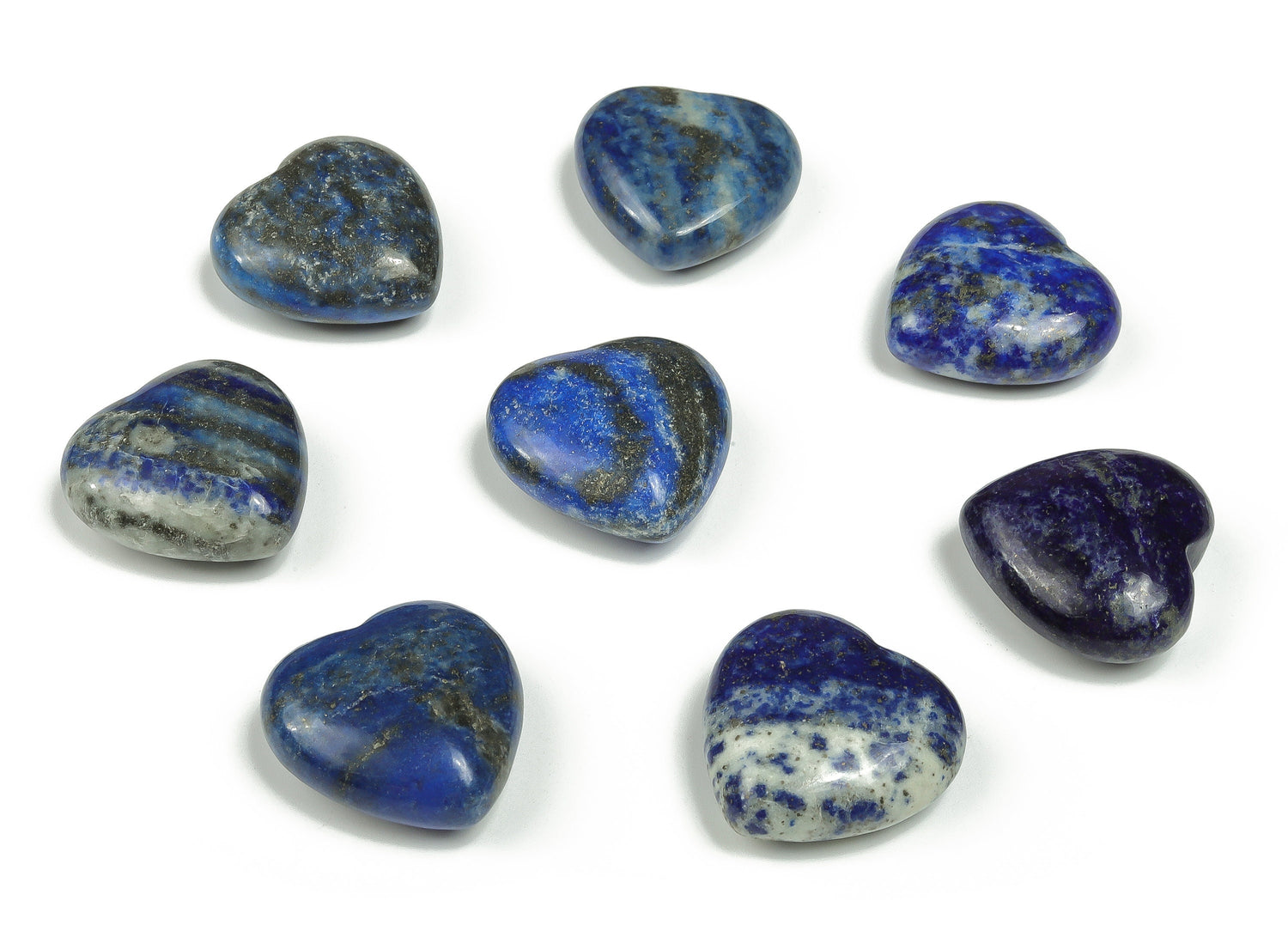 Pierre précieuse en lapis-lazuli en forme de cœur - Pierres de guérison - Cœur sculpté - Pierres naturelles - 2,5 cm - HE1132