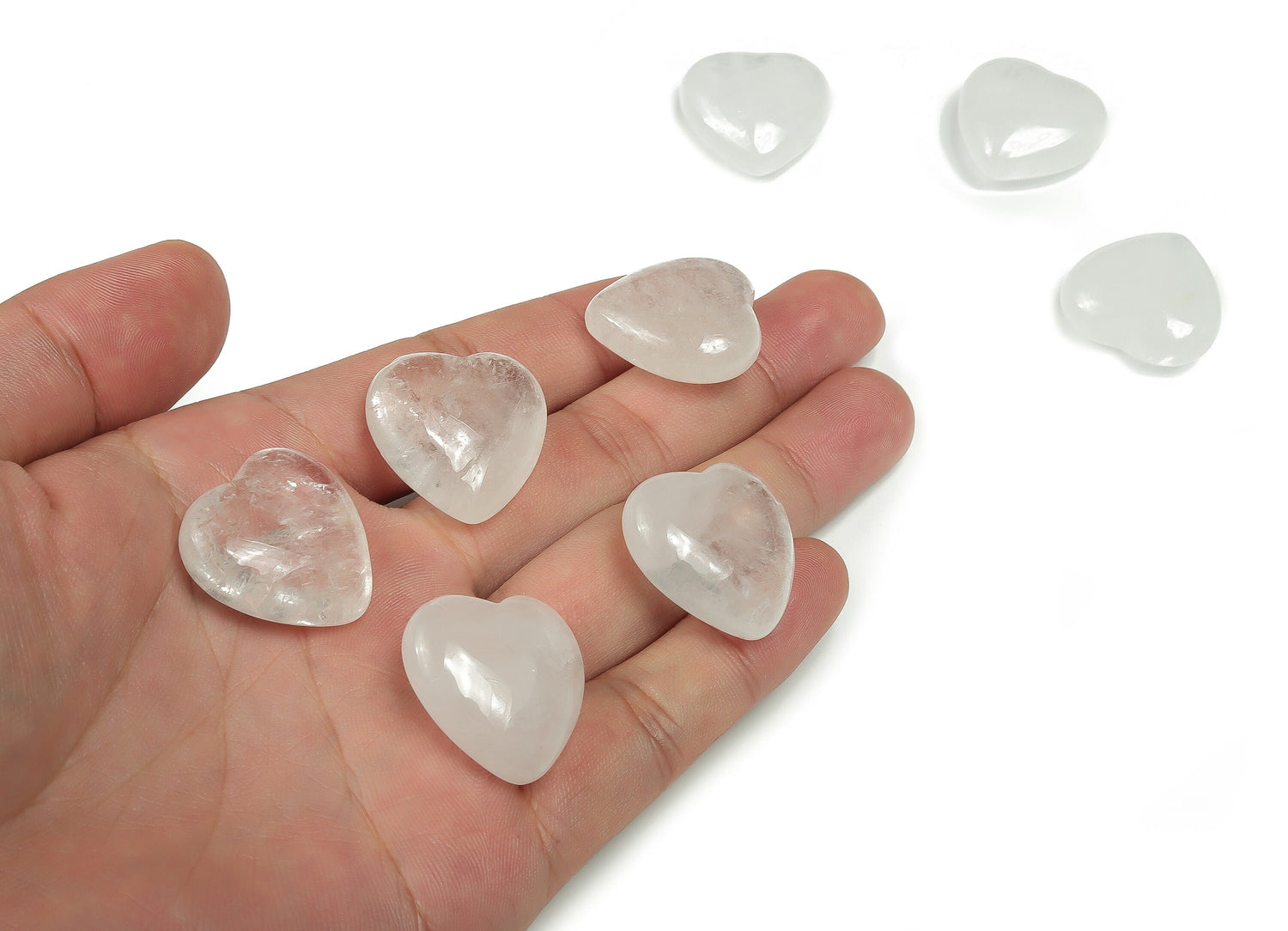 Clear Quartz Heart Gemstone - 25mm - HE1126