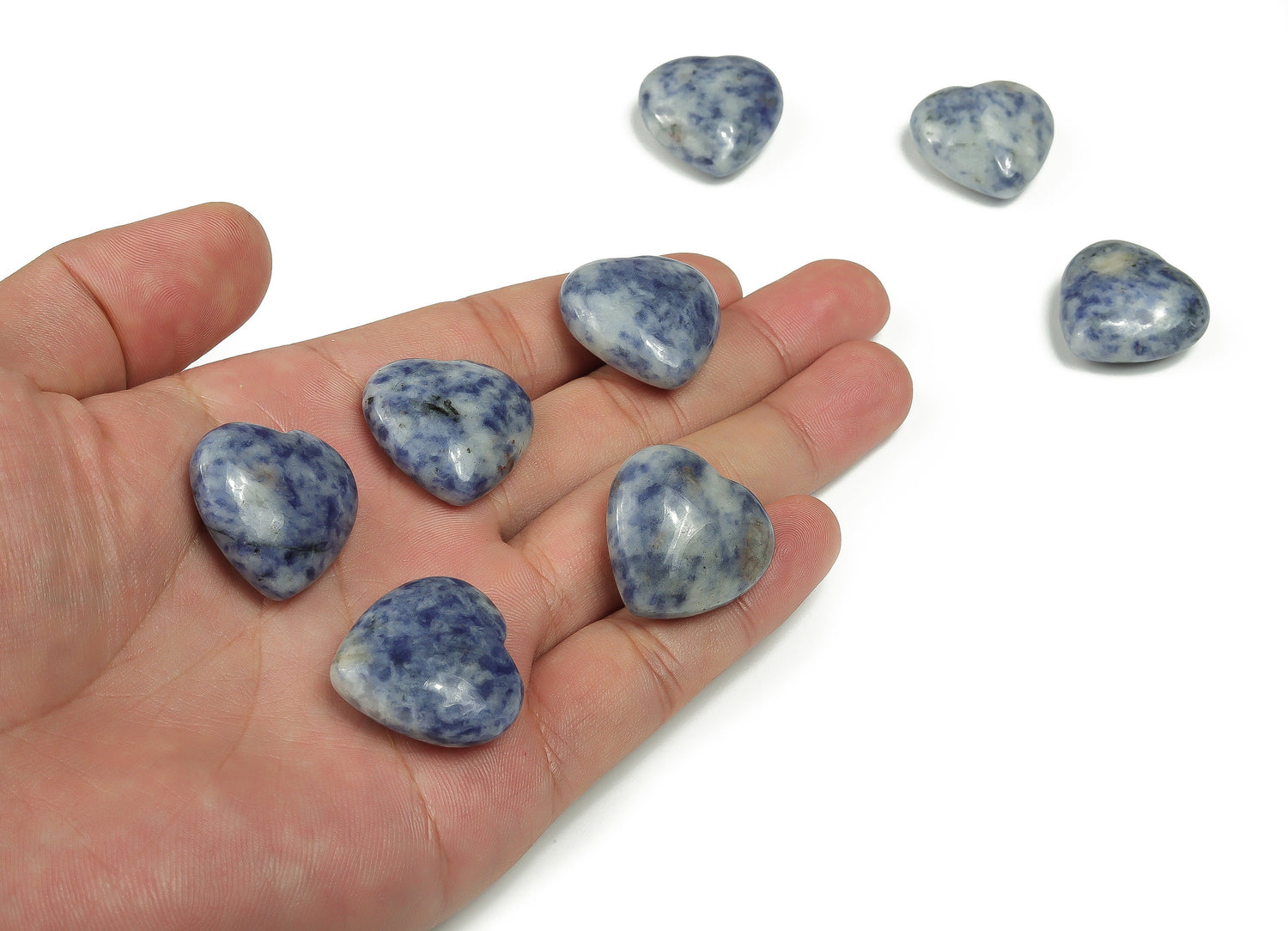 Blue Spot Jasper Heart Gemstone - 25mm - HE1116