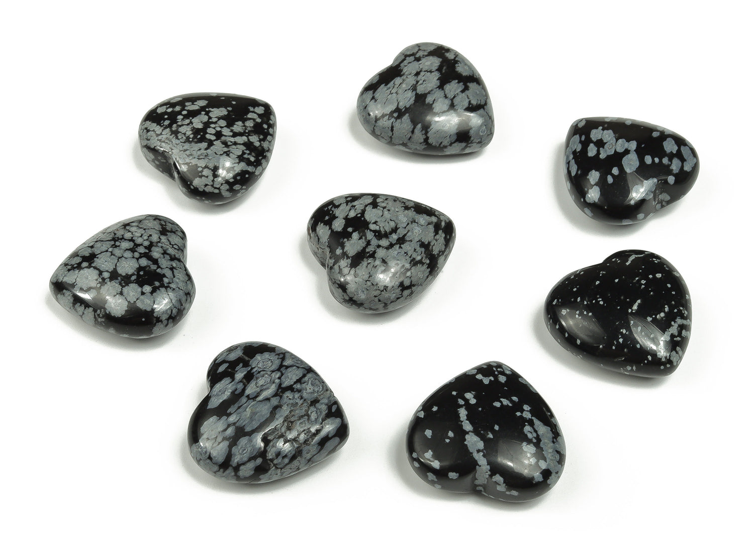 Snowflake Obsidian Heart Gemstone - 25mm - HE1124