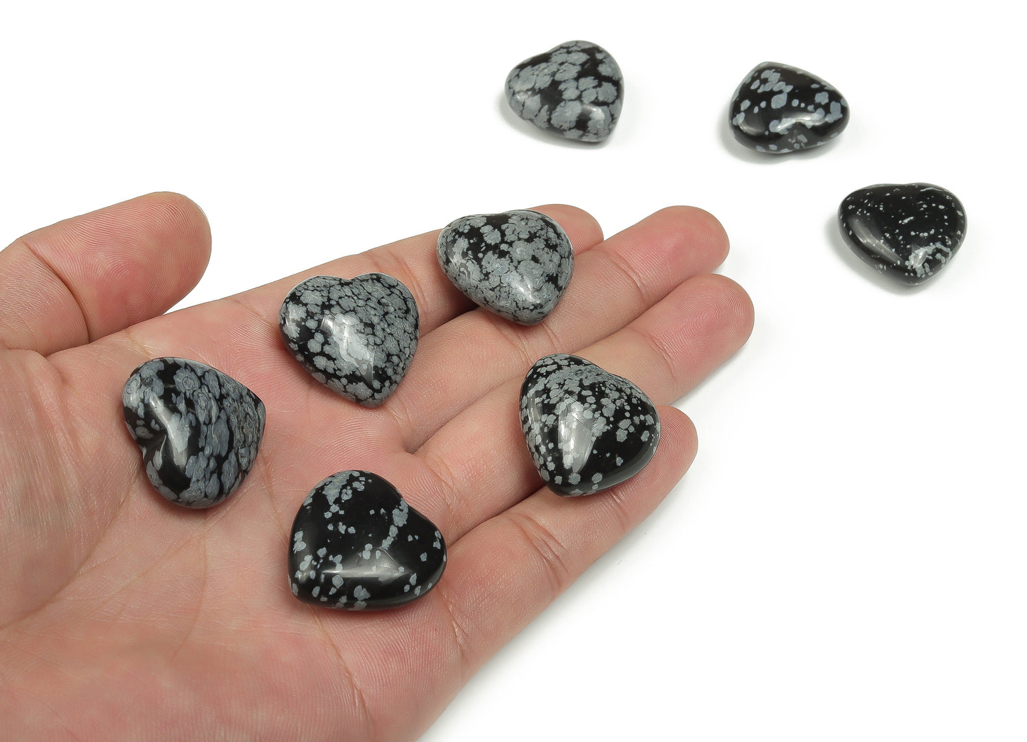 Snowflake Obsidian Heart Gemstone - 25mm - HE1124