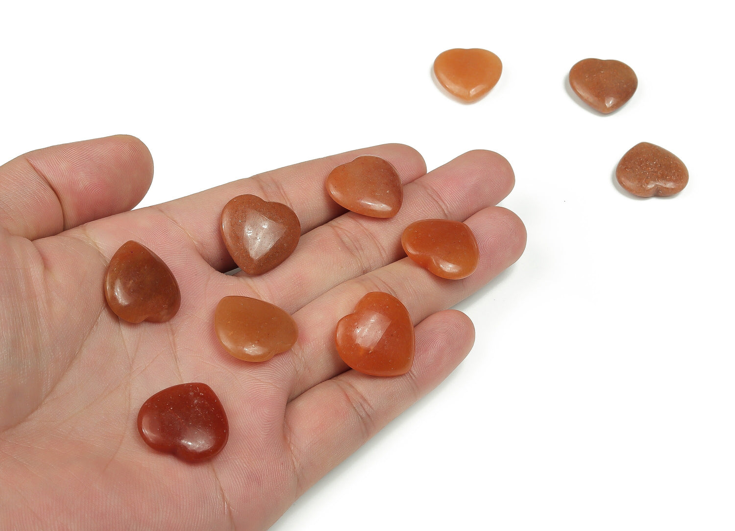 Orange Aventurine Heart Gemstone - 20x20x6mm - HE1056