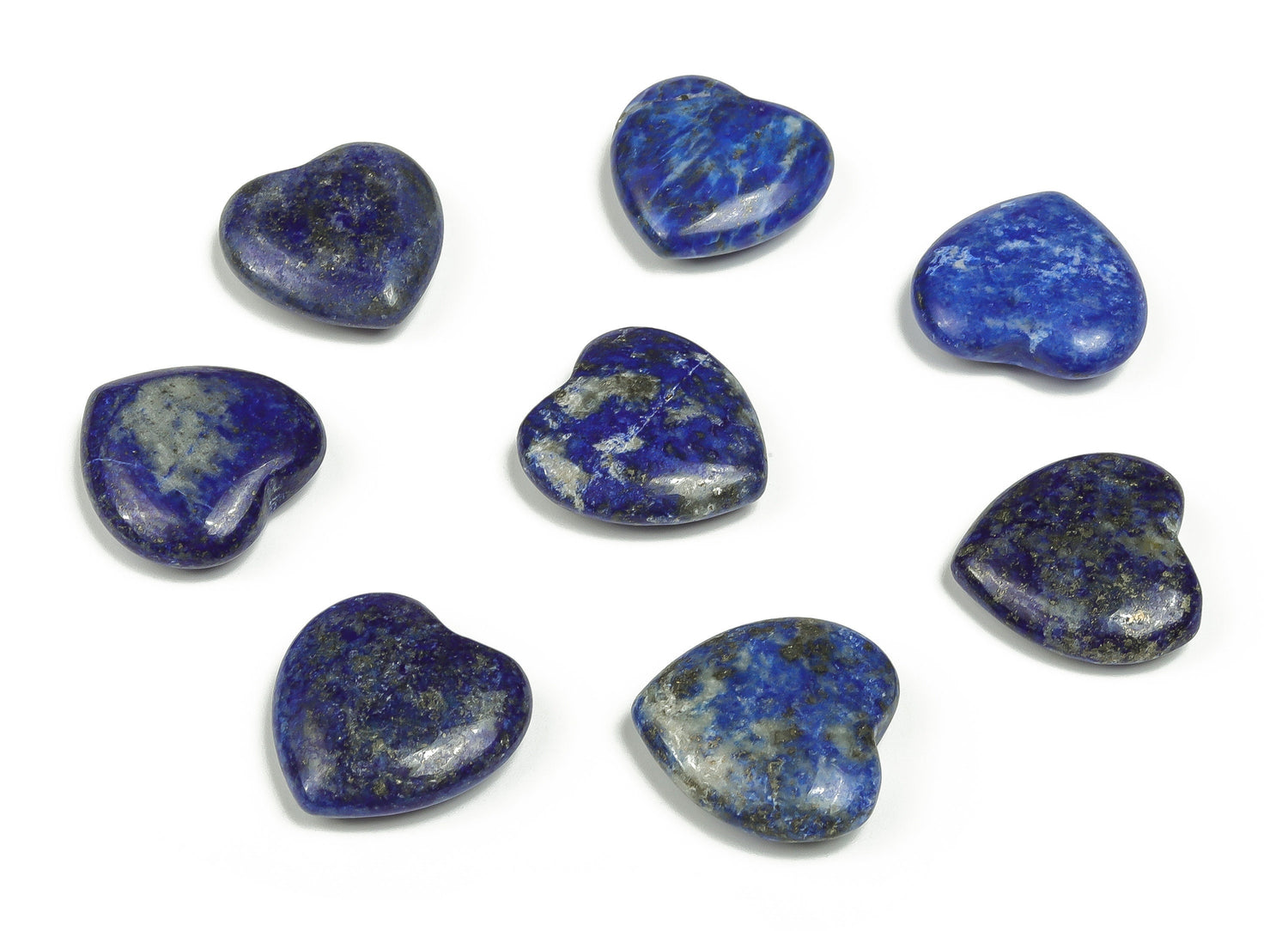 Pierre précieuse plate en lapis-lazuli en forme de cœur - Pierres de guérison - Cœur sculpté - Pierres naturelles - 20 x 20 x 6 cm - HE1062