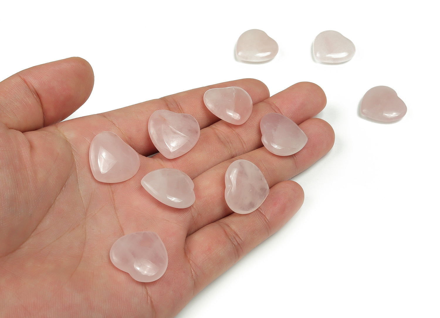 Rose Quartz Heart Gemstone - 20x20x6mm - HE1066