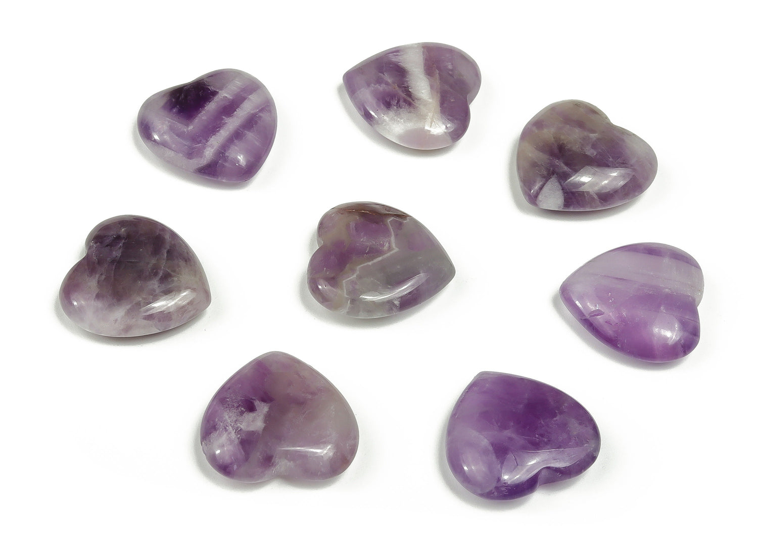 Amethyst Heart Gemstone - 20x20x6mm - HE1072