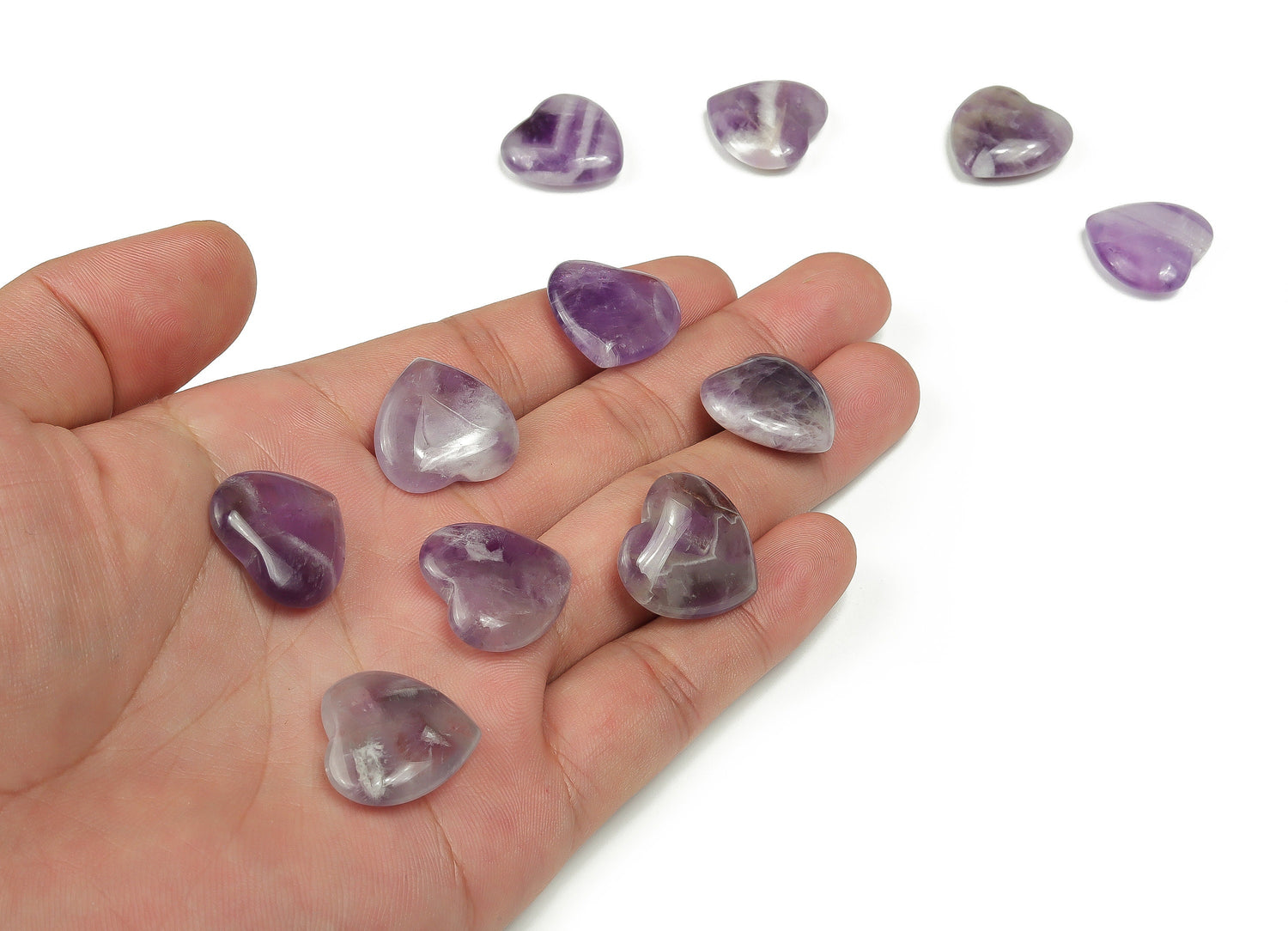 Amethyst Heart Gemstone - 20x20x6mm - HE1072