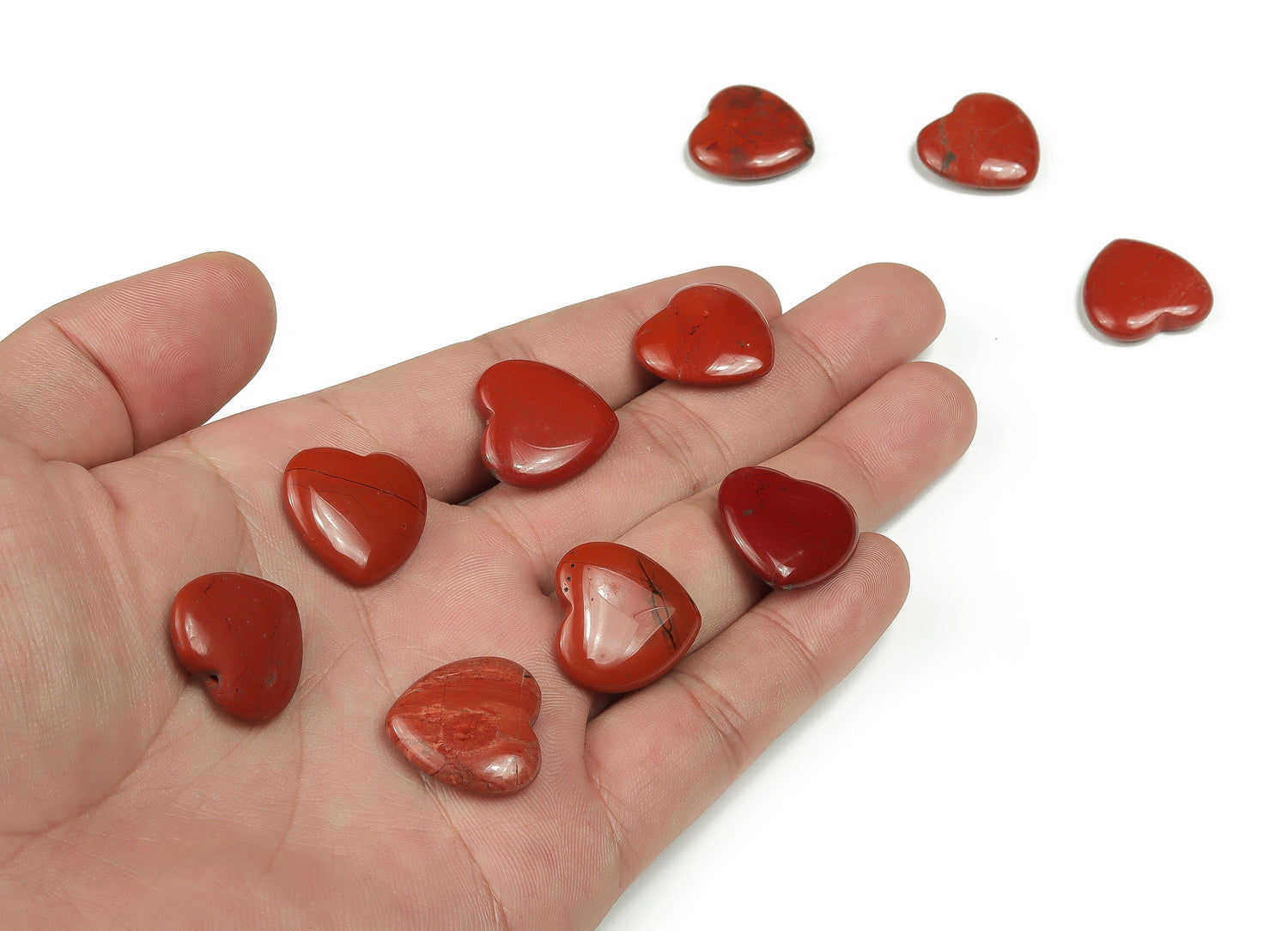 Red Jasper Heart Gemstone - 20x20x6mm - HE1076