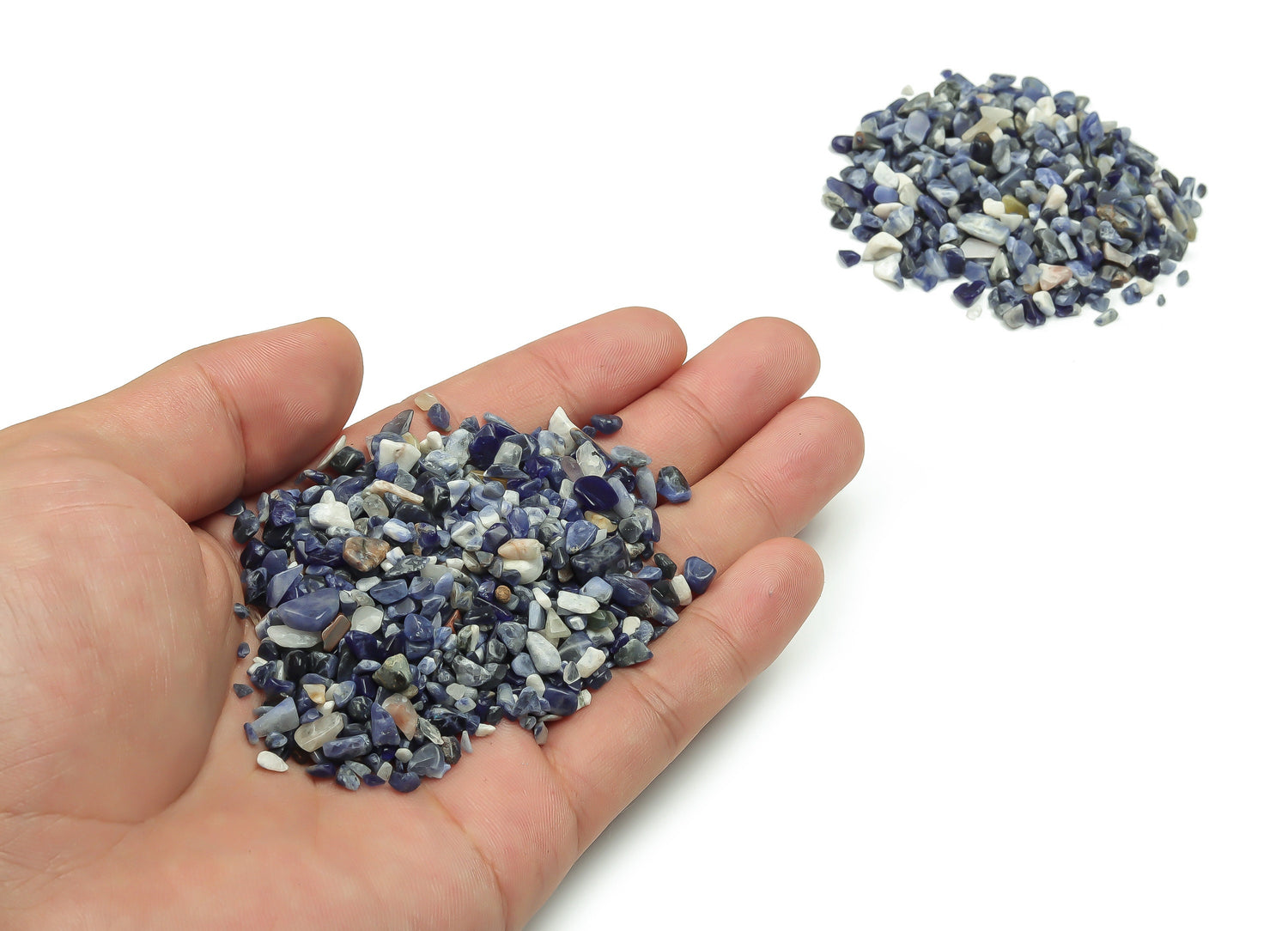 Éclats de sodalite ?€? Éclats de pierres précieuses ?€? Éclats de cristal semi-polis - Cristal en vrac - 2-6 mm - CP1034