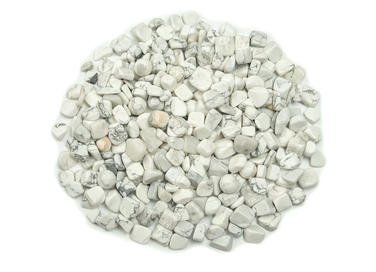 Éclats d'howlite ?€? Éclats de magnésite ?€? Éclats de cristal semi-polis - Cristal en vrac - 7-15 mm - CP1058