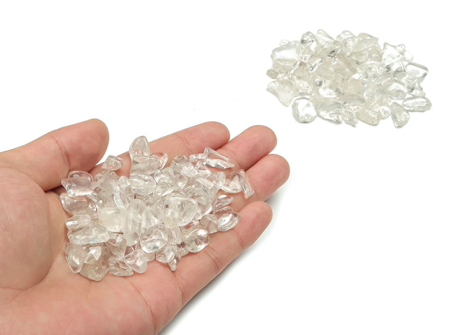 Clear Quartz Crystal Chips - Semi Tumbled Stone - Bulk - 7-12mm - CP1062