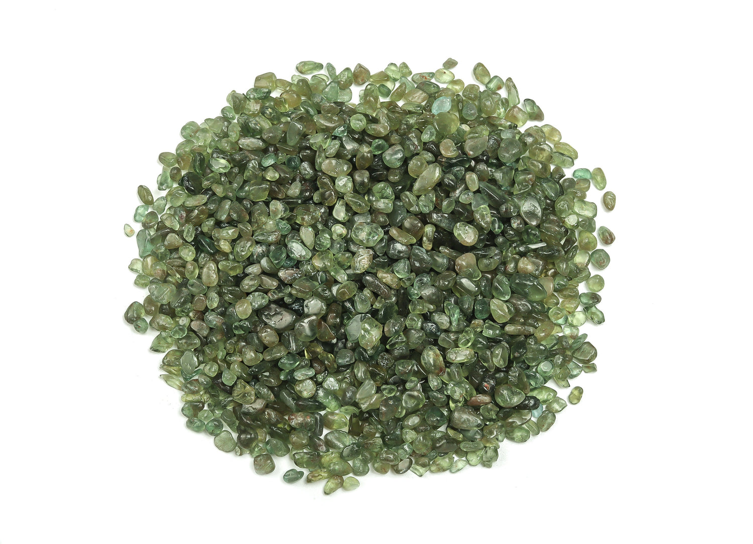 Éclats d'apatite verte ?€? Éclats de pierres précieuses ?€? Éclats de cristal semi-polis - Cristal en vrac - 2-6 mm - CP1068