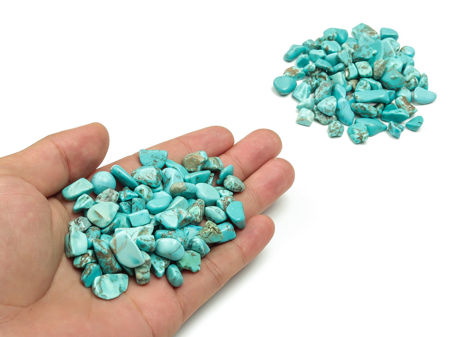 Turquoise Crystal Chips - Semi Tumbled Stone - Bulk - 7-12mm - CP1081