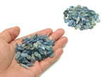 Semi-tumbled Kyanite crystal chips from GemstoneGO, 7-12mm bulk stones on a white background.