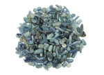Semi-tumbled Kyanite crystal chips, 7-12mm bulk gemstones from GemstoneGO, showcasing vibrant blue mineral fragments.