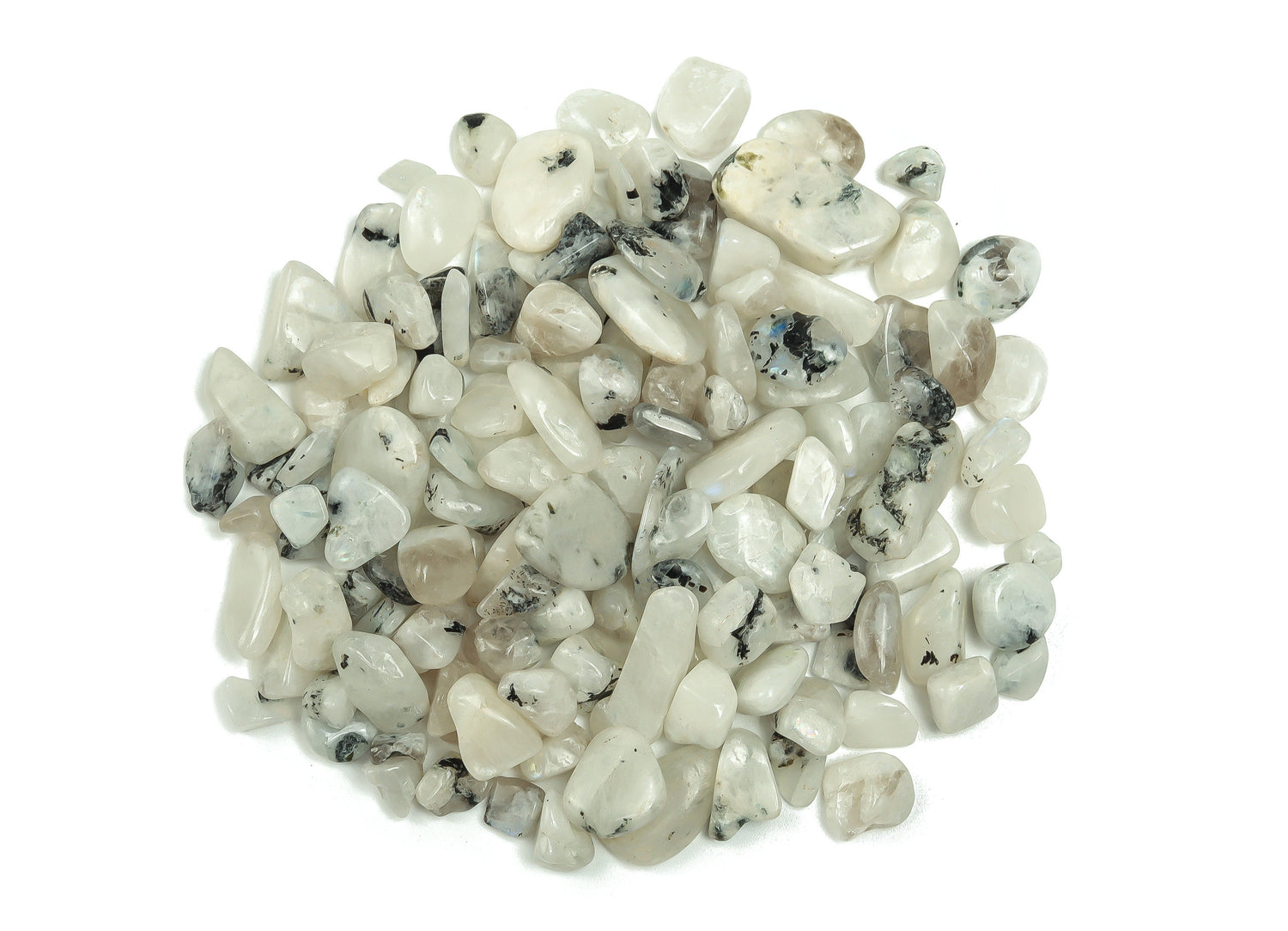 Rainbow Moonstone Crystal Chips - Semi Tumbled Stone - Bulk- 7-12mm - CP1138
