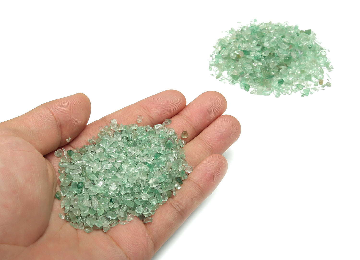 Éclats de quartz vert fraise ?€? Éclats de pierres précieuses ?€? Éclats de cristal semi-polis - Cristal en vrac - 2-6 mm - CP1140