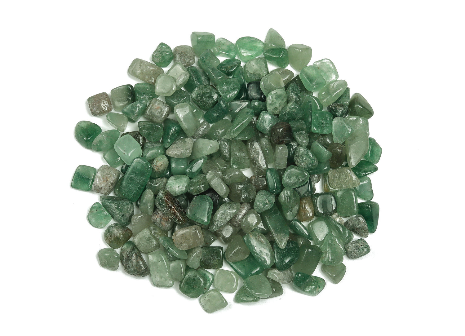 Éclats de quartz vert fraise ?€? Éclats de pierres précieuses ?€? Éclats de cristal semi-polis - Cristal en vrac - 7-15 mm - CP1141