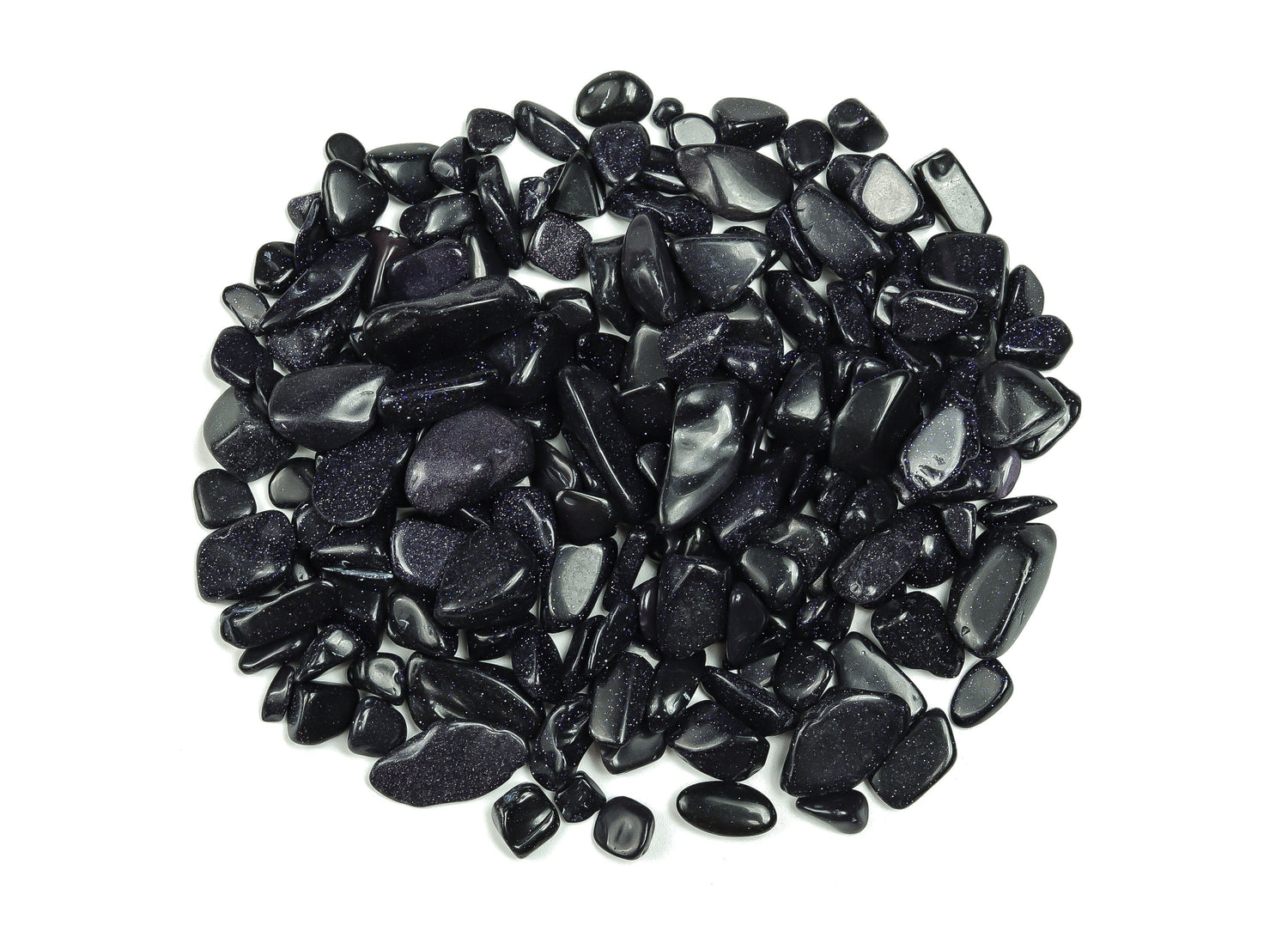 Fragmentos de cristal de Goldstone azul - Piedra semipulida - A granel - 7-12mm - CP1143