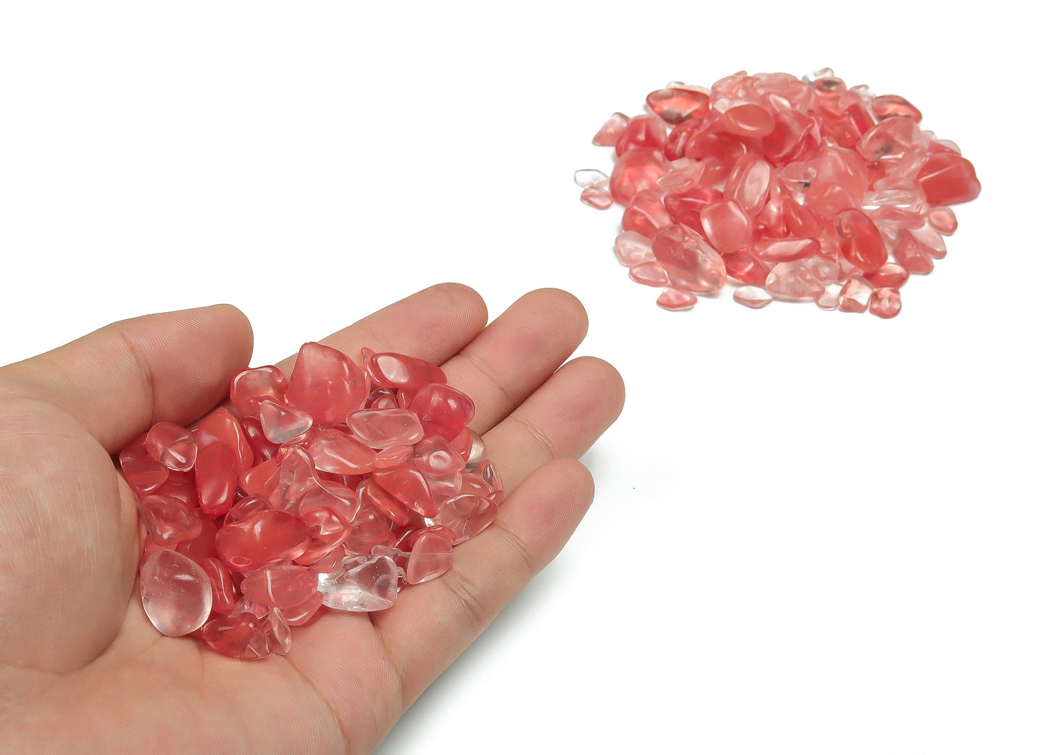 Éclats de quartz cerise ?€? Mini pierres de quartz cerise ?€? Petit quartz cerise ?€? Éclats de pierres précieuses - 7-15 mm ?€? CP1151