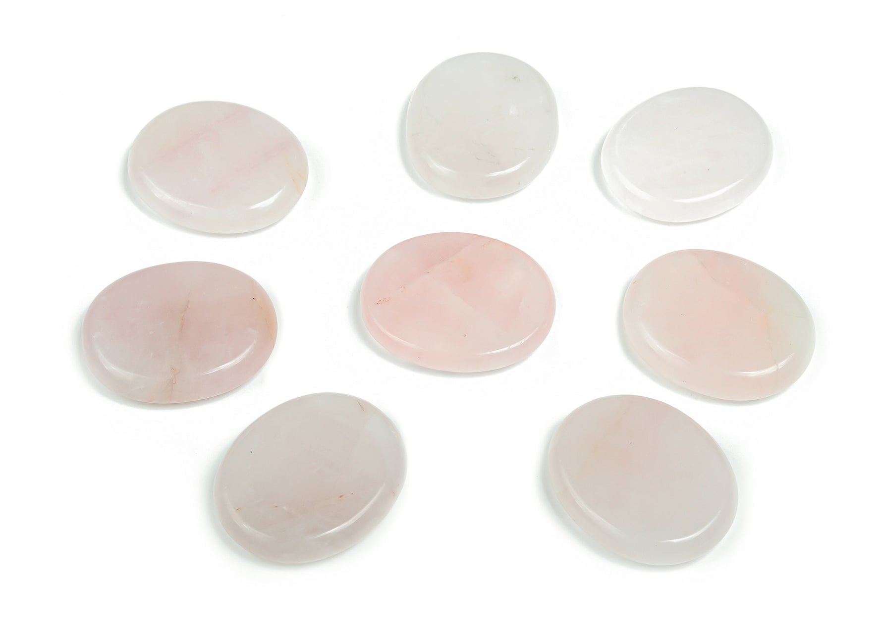 Rose Quartz flat gemstone slab from GemstoneGO, measuring 30x25x7mm, showing smooth pink crystal surface and natural stone texture.