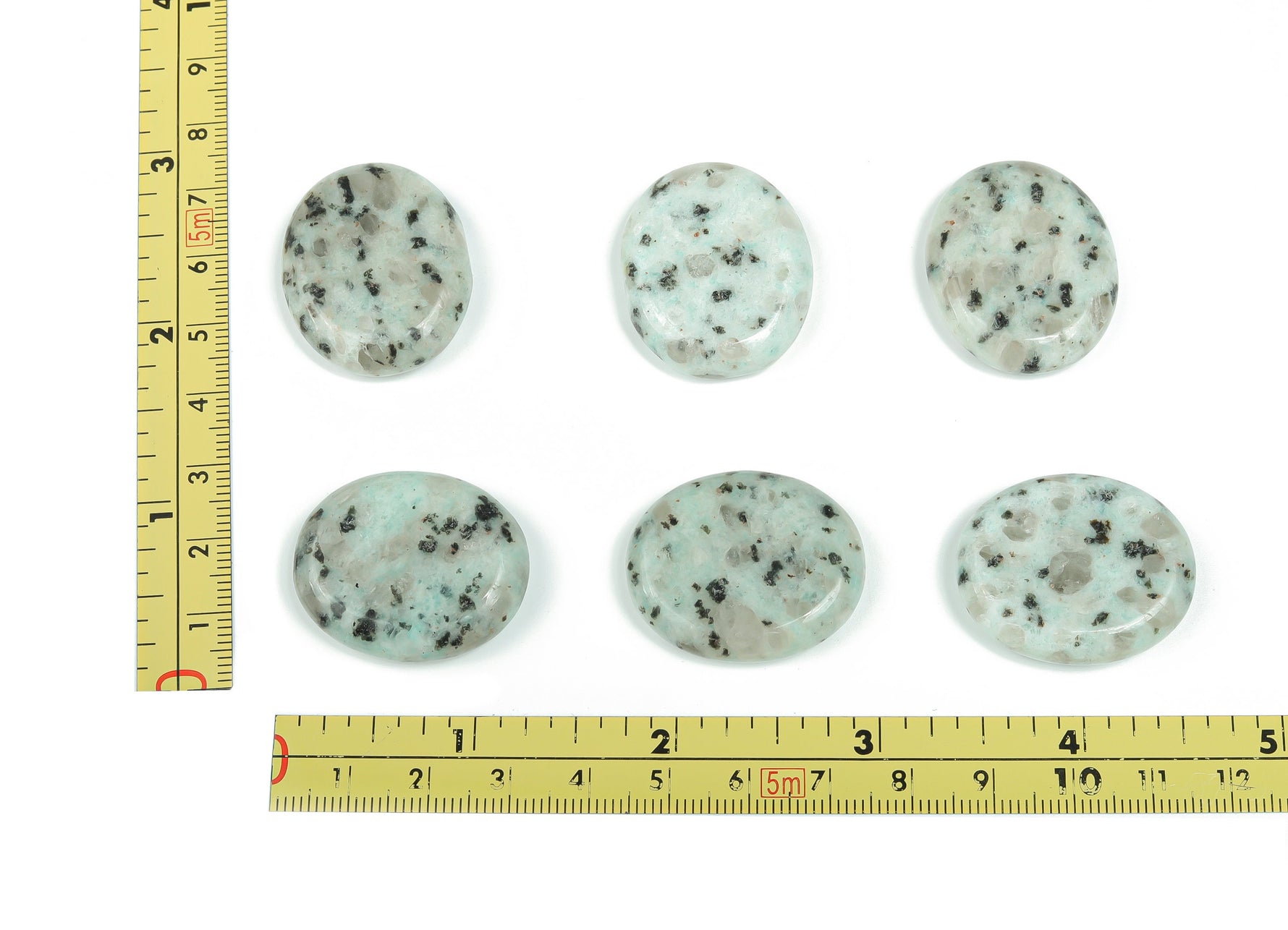 Kiwi Jasper flat gemstone slab from GemstoneGO, measuring 30x25x7 cm, showing vibrant green and brown natural stone patterns.