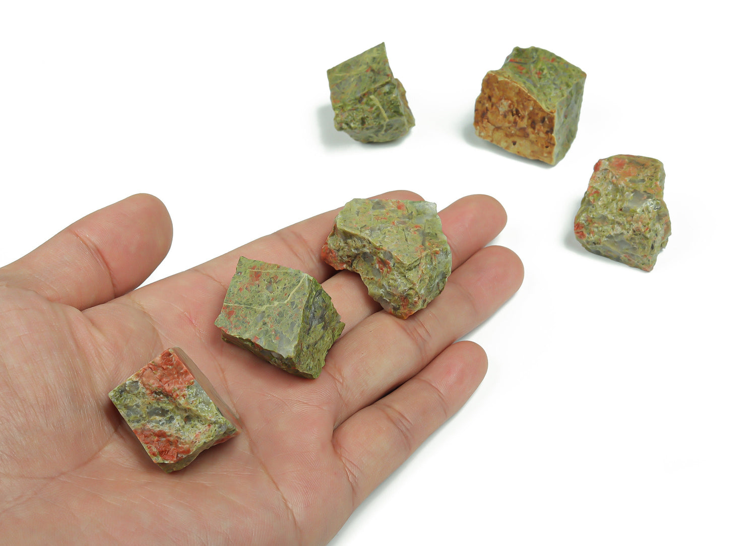 Pierre d'unakite brute - Pierre de guérison - Cristal brut naturel - Cristal de poche - Pierre pour la création de bijoux ?€? RA1048
