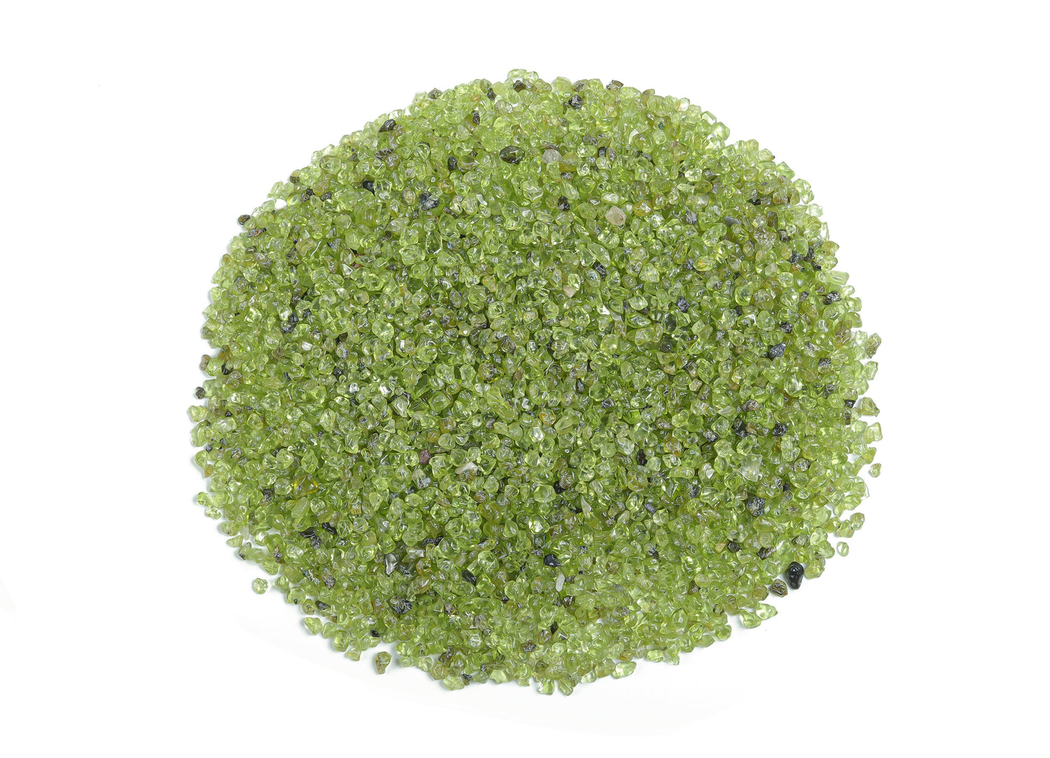 Virutas de cristal de peridoto - Virutas de olivino - Piedra semipulida - A granel - 2-6 mm - CP1021