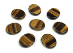 Tiger Eye flat gemstone slab from GemstoneGO, 30x25x7 cm, showcasing rich golden-brown layered crystal with smooth polished surface.