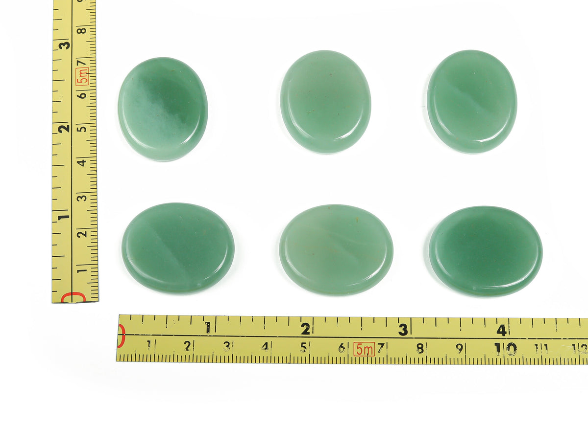Aventurine flat gemstone slab from GemstoneGO, measuring 30x25x7 mm, showing green and shimmering mineral surface.