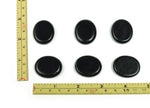 Obsidian flat gemstone slab measuring 30x25x7 cm from GemstoneGO, showcasing smooth, dark, and polished crystal surface.