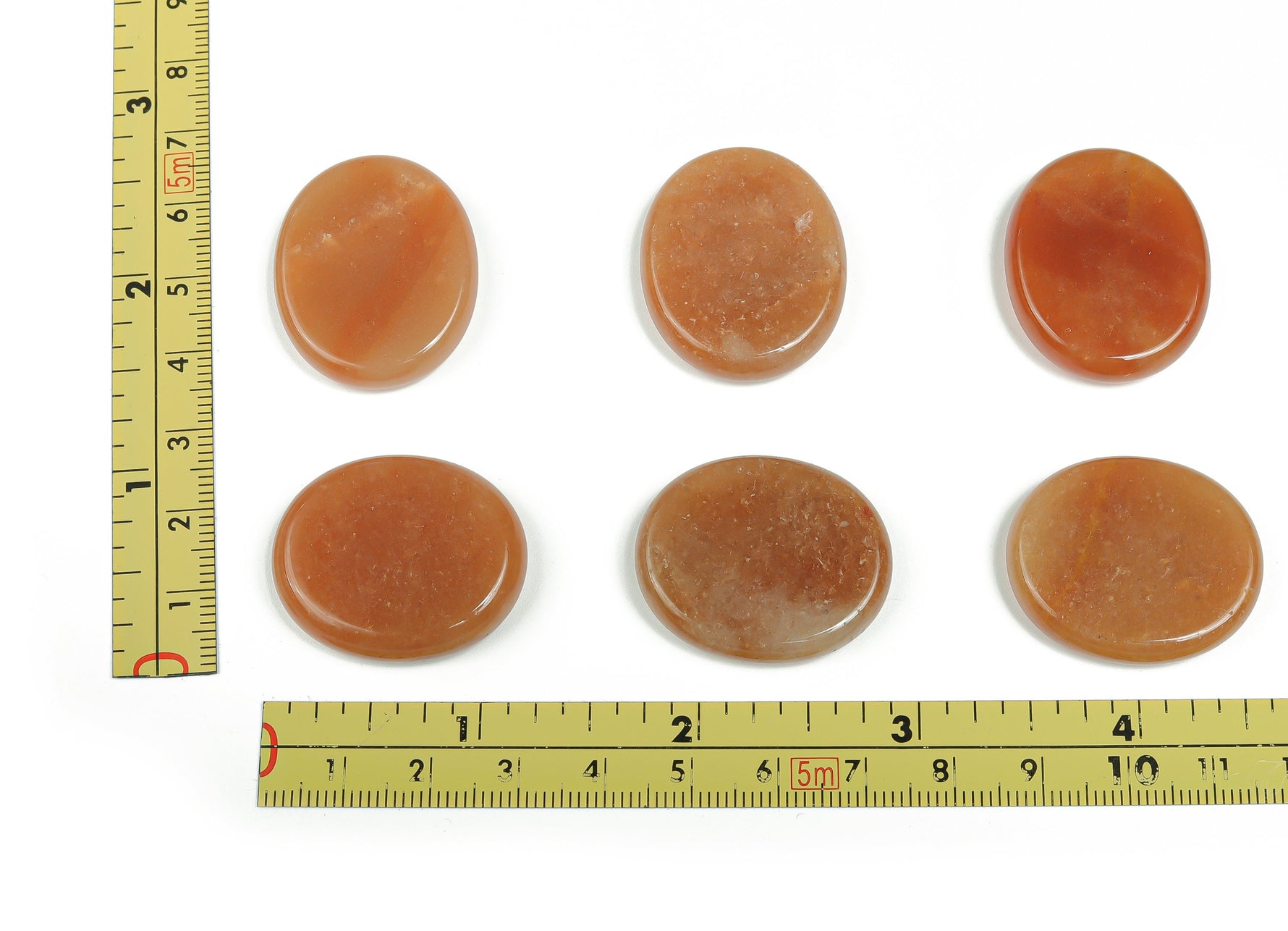 Orange aventurine flat gemstone slab from GemstoneGO, measuring 30x25x7 cm, showcasing vibrant orange color and smooth surface.