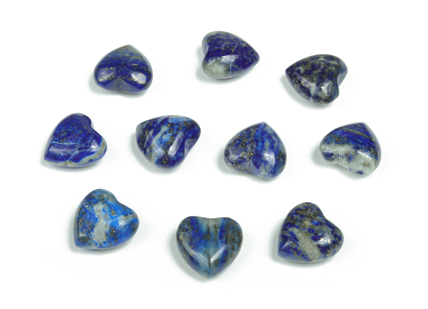 Pierre précieuse en lapis-lazuli en forme de cœur - Pierre de poche en forme de cœur - Cristaux de guérison - Pierre bienfaisante - Cœurs en cristal - 15 x 15 x 9 mm - HE1023