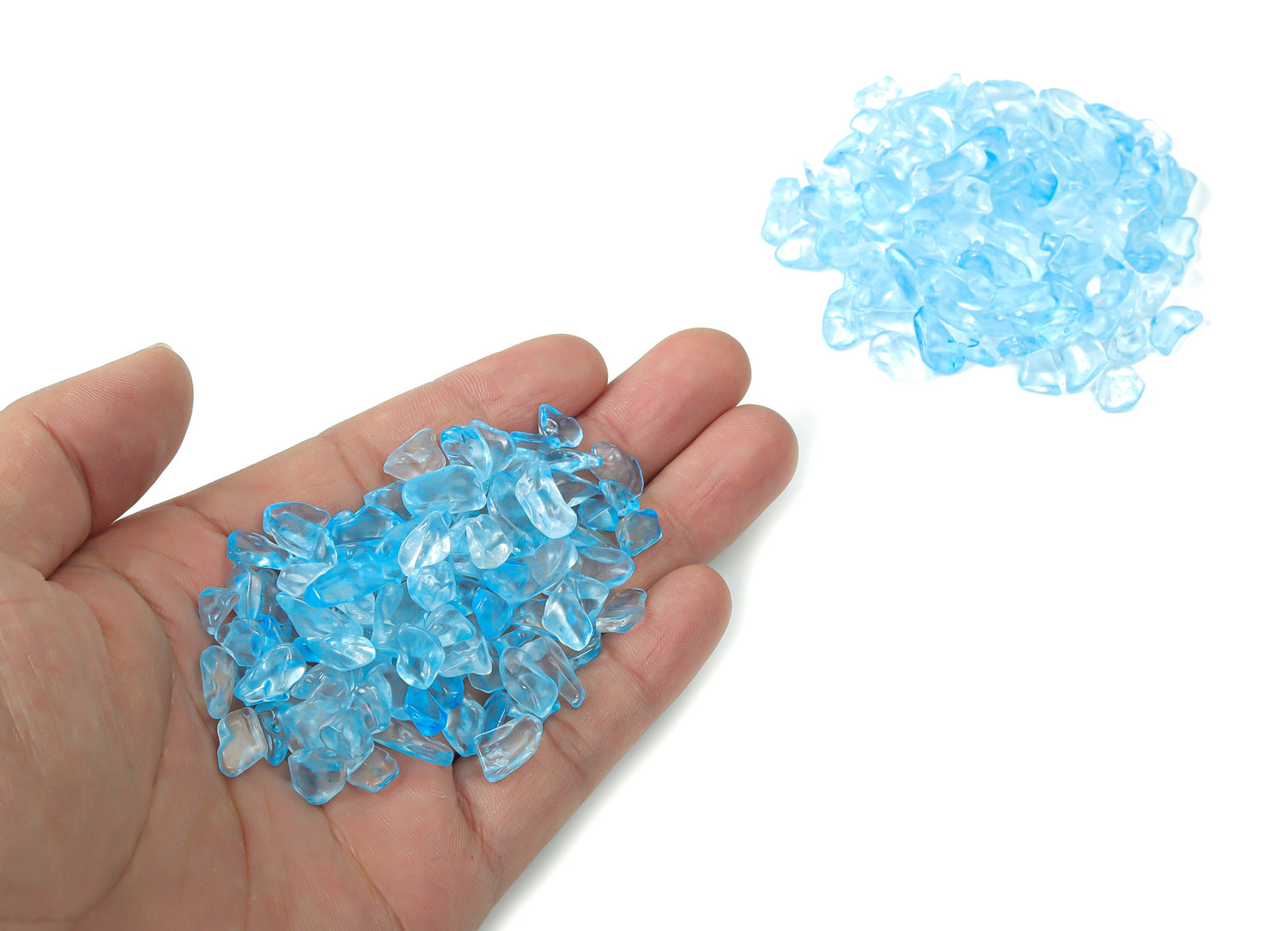 Blue Aura Quartz Crystal Chips - Semi Tumbled Stone - Bulk - 5-8mm - CP1107