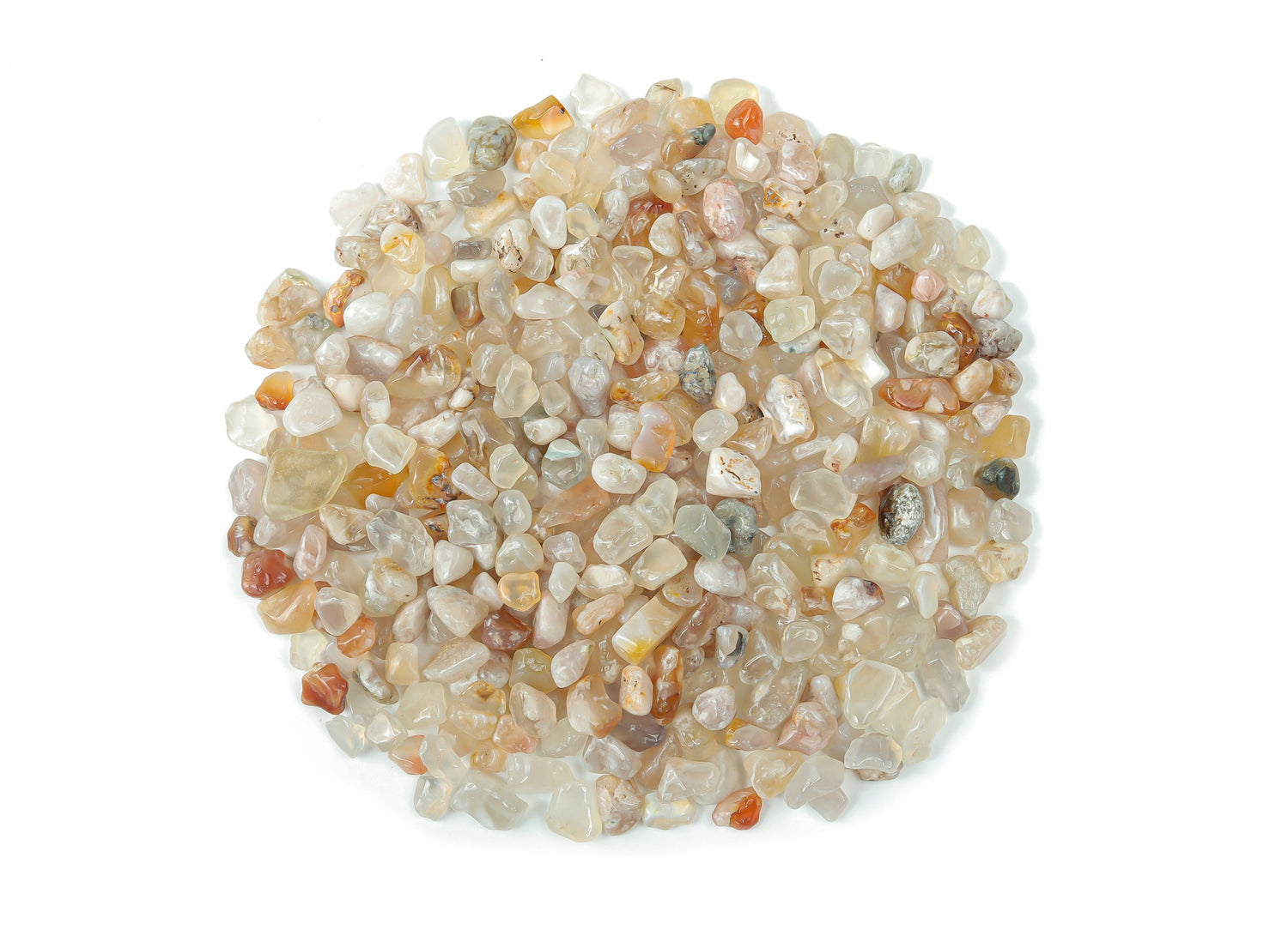 Flower Agate Crystal Chips - Cherry Blossom Agate - Semi Tumbled Stone - Bulk - 7-12mm- CP1160