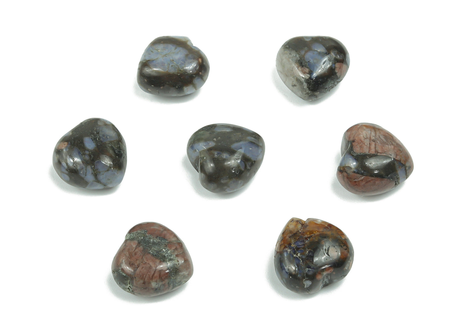 Que Sera Heart Gemstone - Blue Liberite Puffy Heart Shaped - 15x15x9mm - HE1031